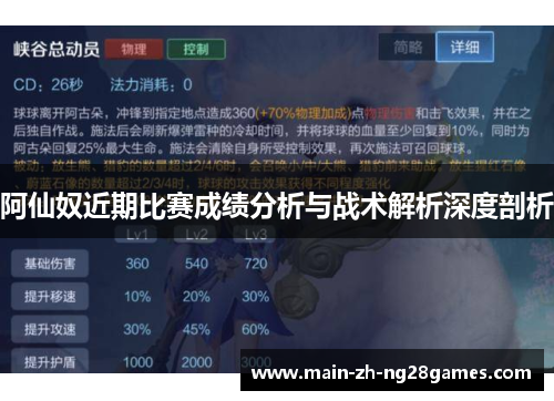 阿仙奴近期比赛成绩分析与战术解析深度剖析 阿仙奴近期比赛成绩分析与战术解析深度剖析
